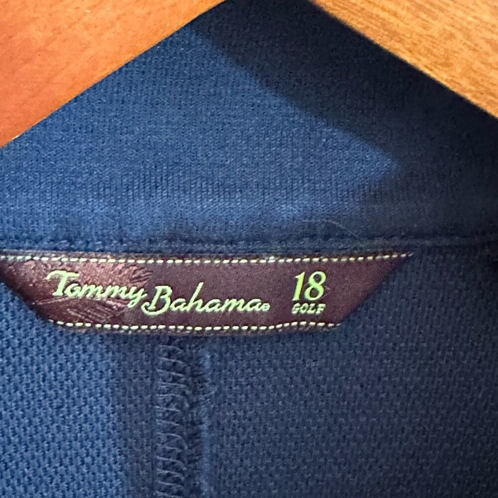 Tommy Bahama half zip pullover, women’s XL navy blue, cotton polyester blend - Picture 3 of 5